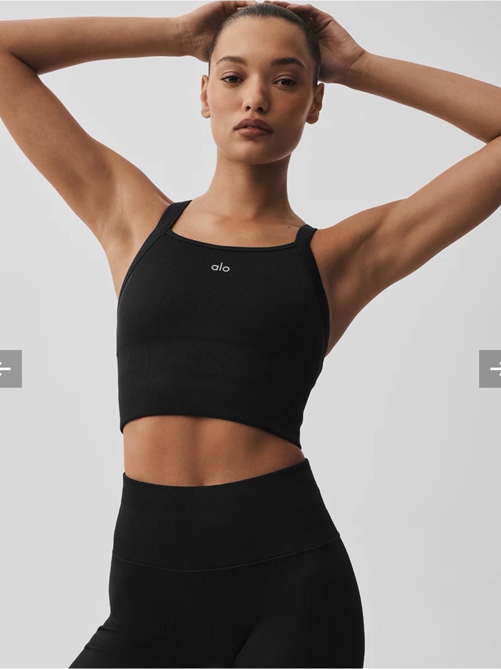 ALO Yoga Ribbed Crop Tank - Black